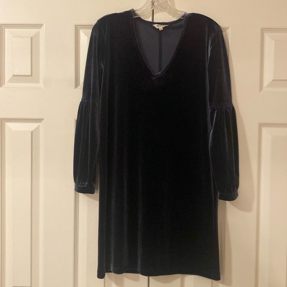 Madewell Blue Velvet Dress Size XS